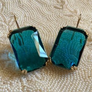 ✨Anthropologie Cecily Teal Gemstone Earrings